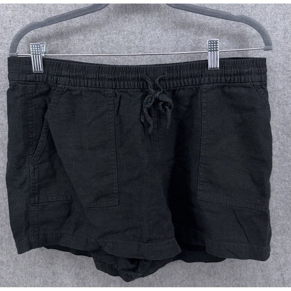 J.CREW Pants - J Crew Shorts Womens Medium Black Linen Blend Drawstring Casual Pockets